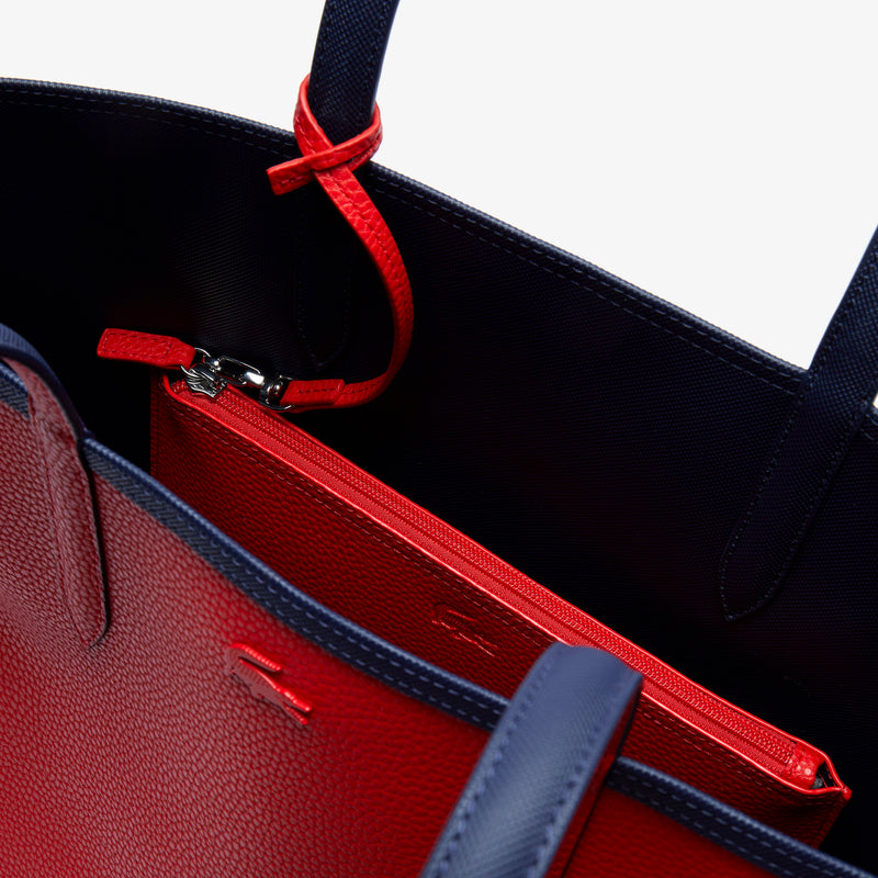 Sac Cabas Anna Réversible avec Pochette Marine/Rouge