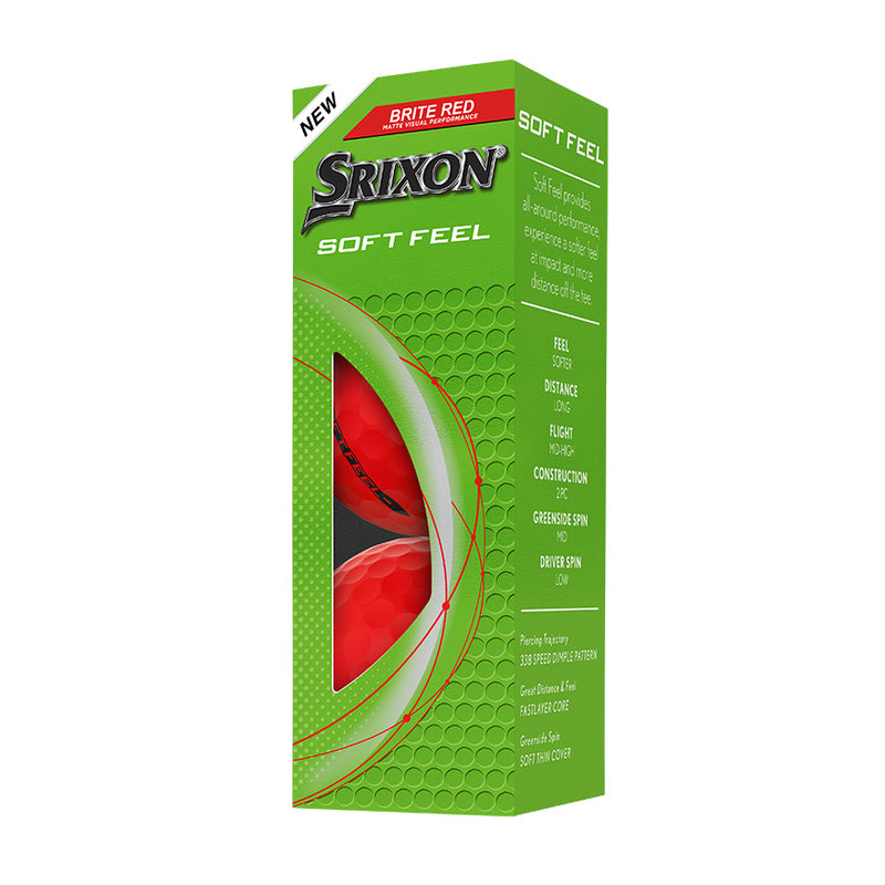 12 Balles de golf Soft Feel Brite Rouge