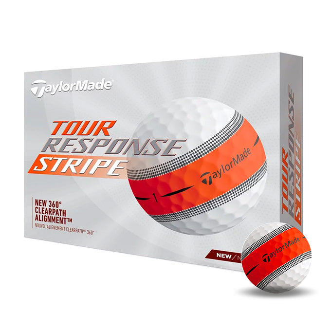 12 Balles de golf Tour Response Stripe Orange