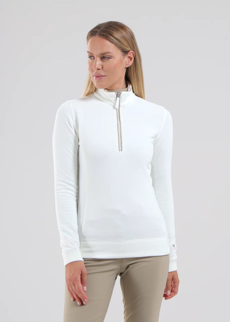 Pull 1/4 Zip Tentation Blanc Femme