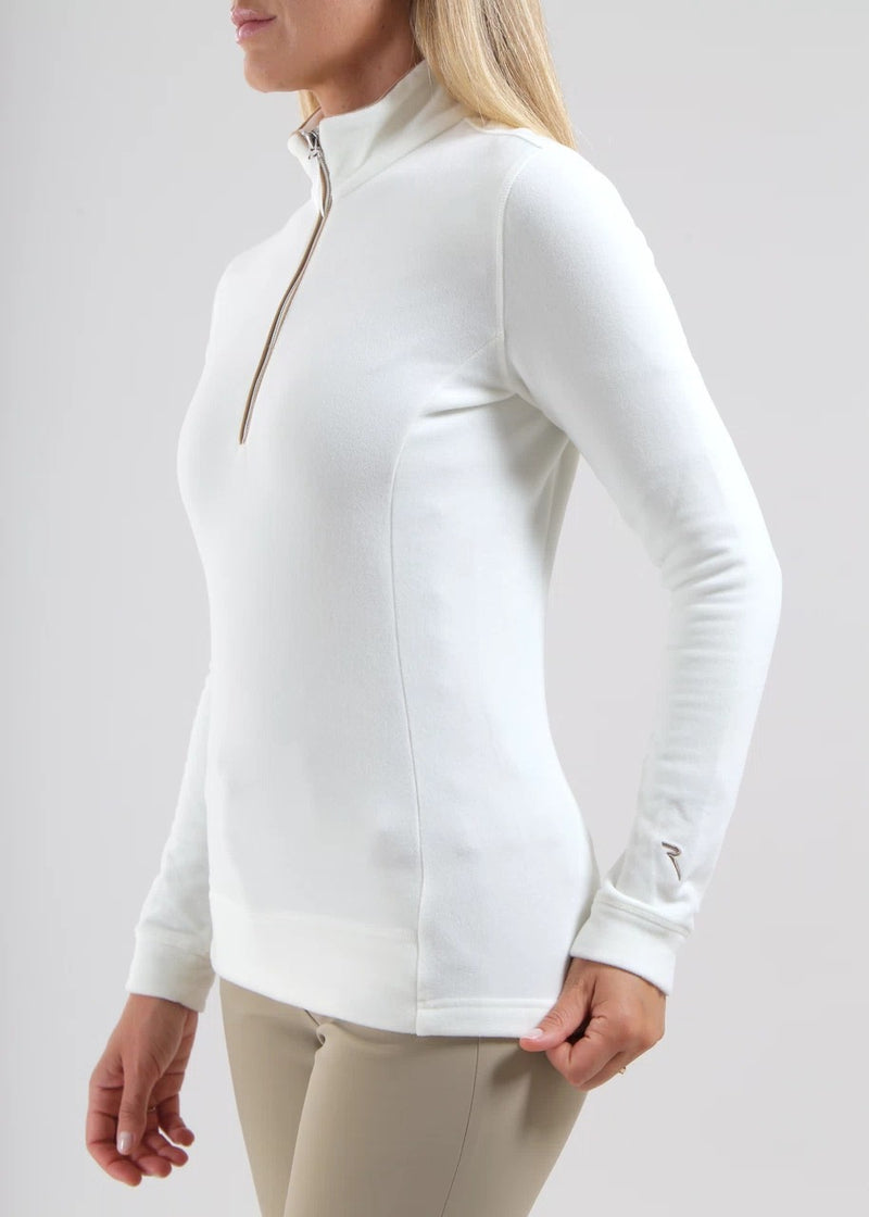 Pull 1/4 Zip Tentation Blanc Femme