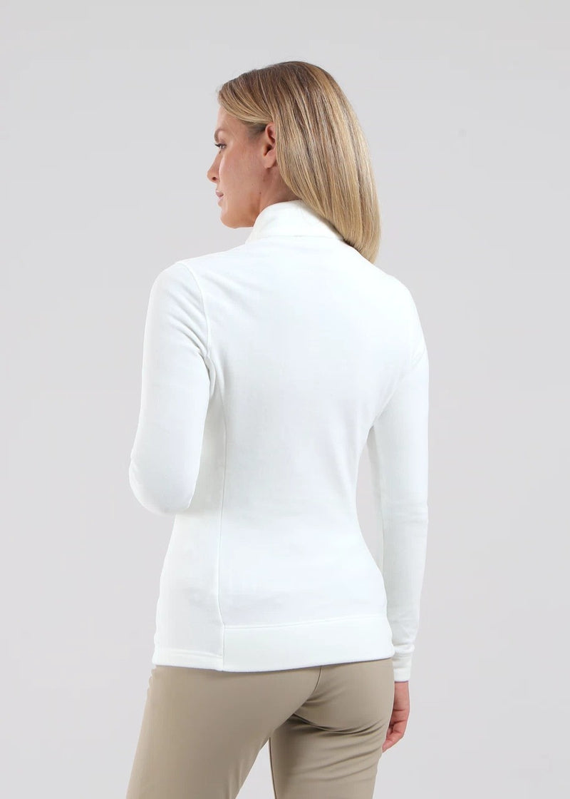 Pull 1/4 Zip Tentation Blanc Femme