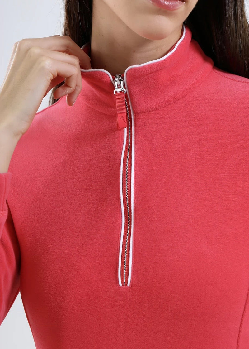 Pull 1/4 Zip Tentation Rose Femme