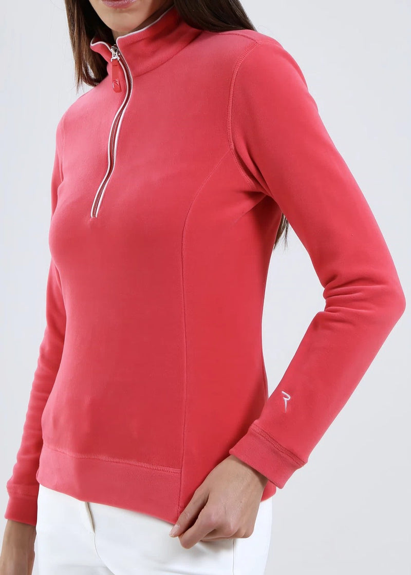 Pull 1/4 Zip Tentation Rose Femme