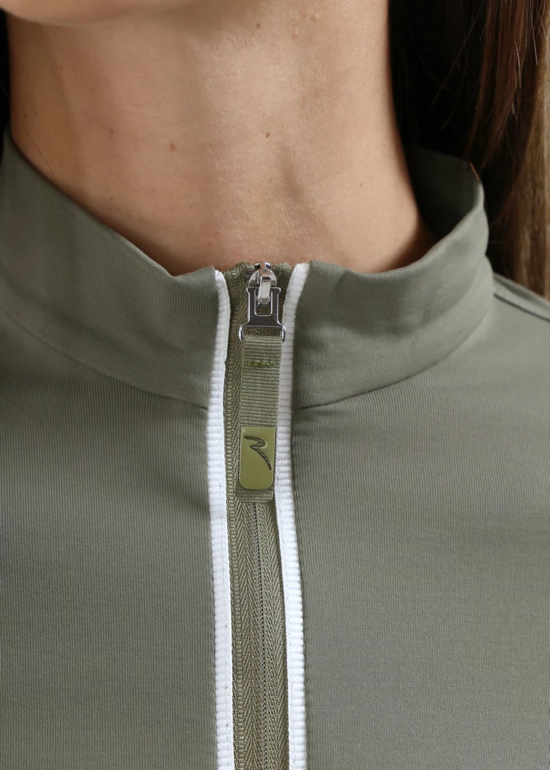 Pull 1/2 Zip Trapezista Kaki Femme