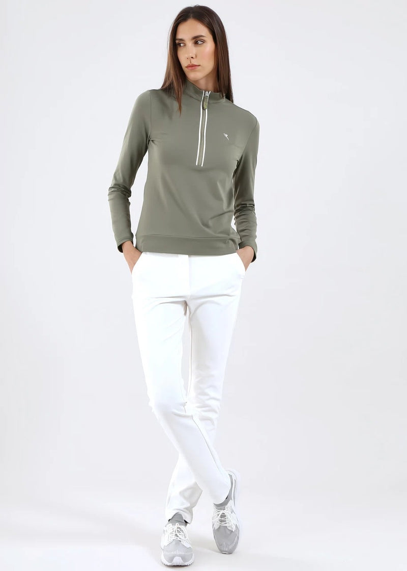 Pull 1/2 Zip Trapezista Kaki Femme