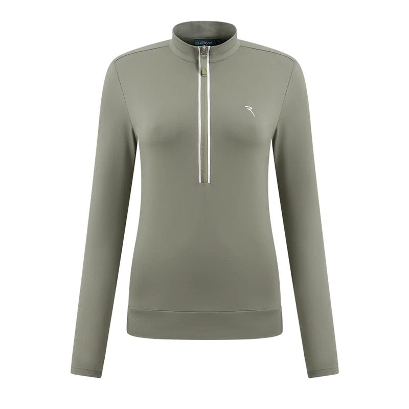 Pull 1/2 Zip Trapezista Kaki Femme