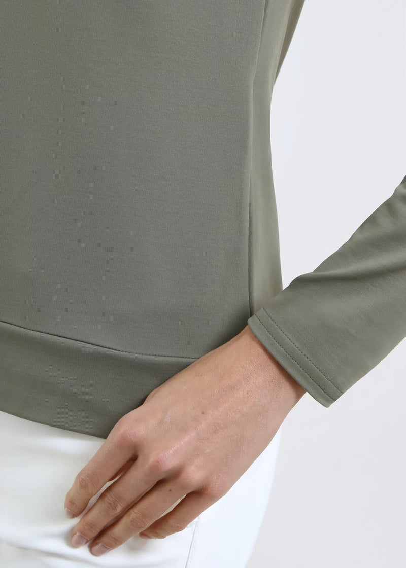 Pull 1/2 Zip Trapezista Kaki Femme