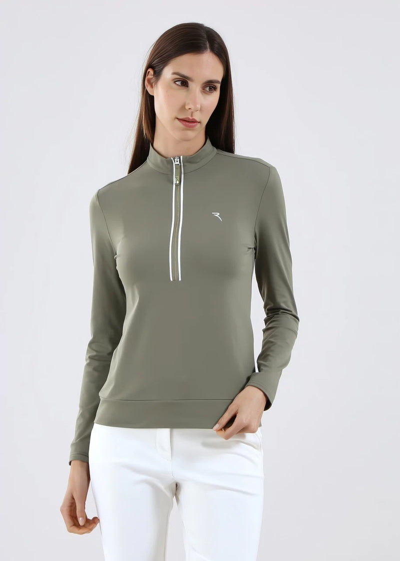 Pull 1/2 Zip Trapezista Kaki Femme