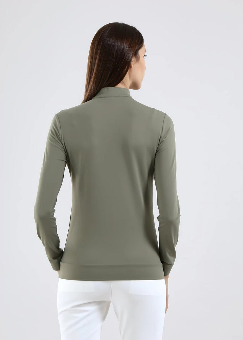 Pull 1/2 Zip Trapezista Kaki Femme