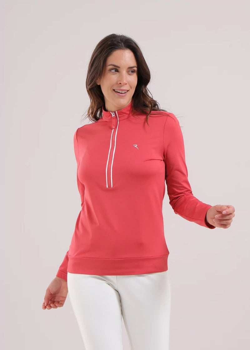 Pull 1/2 Zip Trapezista Rose Femme