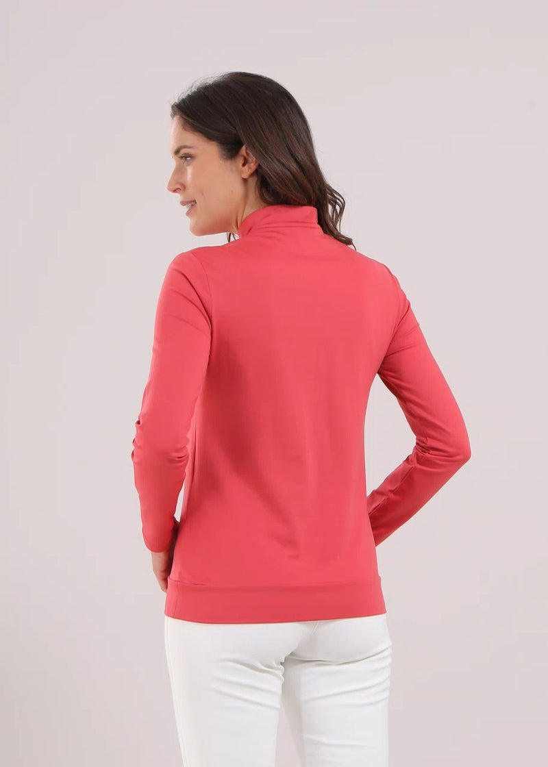 Pull 1/2 Zip Trapezista Rose Femme