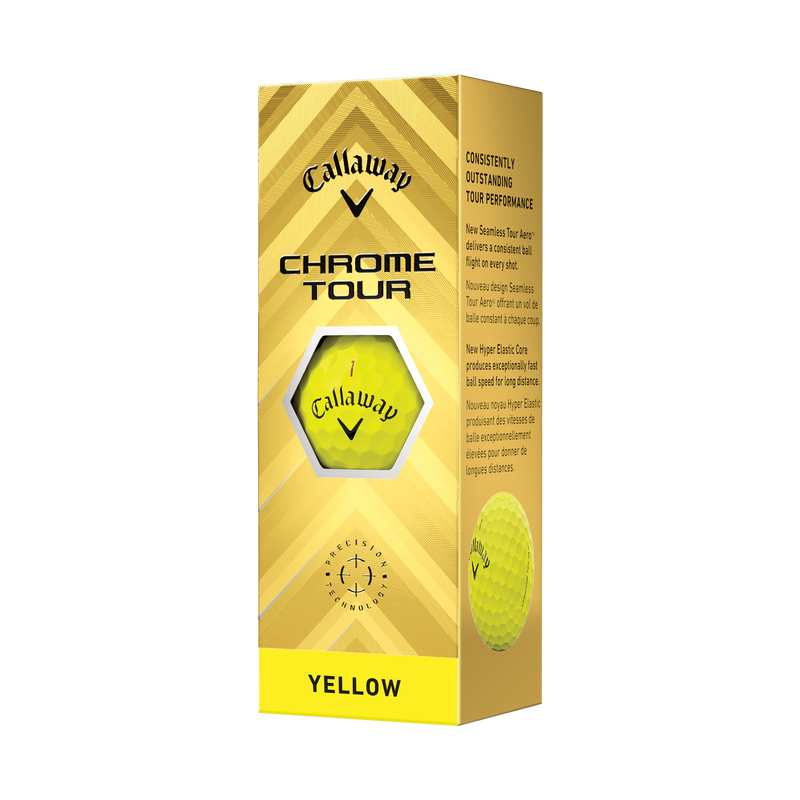 12 Balles de golf Chrome Tour Yellow