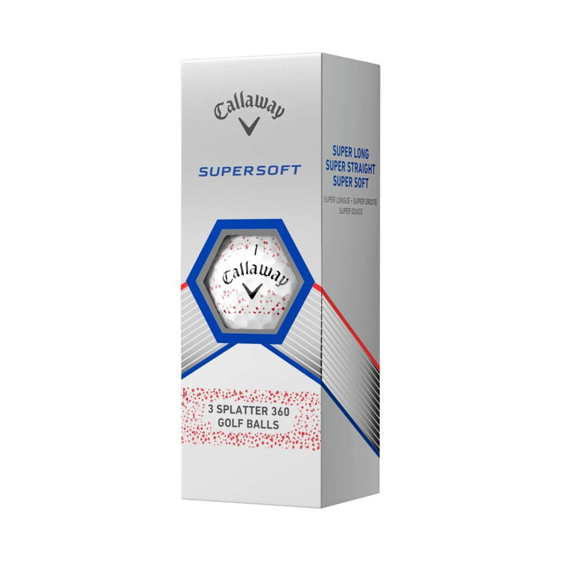 12 Balles de golf Supersoft Splatter 360 Red