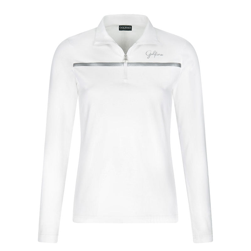 Maillot respirant à manches longues avec protection antifroid Optic White Femme