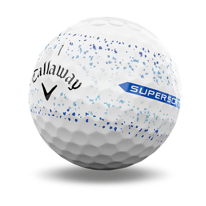 12 Balles de golf Supersoft Splatter Bleu