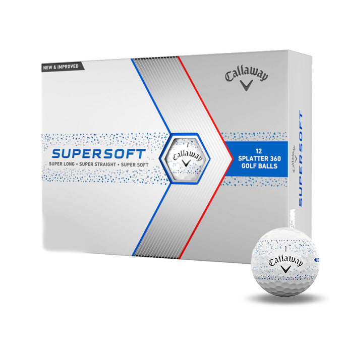 12 Balles de golf Supersoft Splatter Bleu