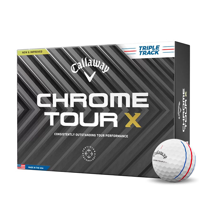 12 Balles de golf Chrome Tour X Triple Track White