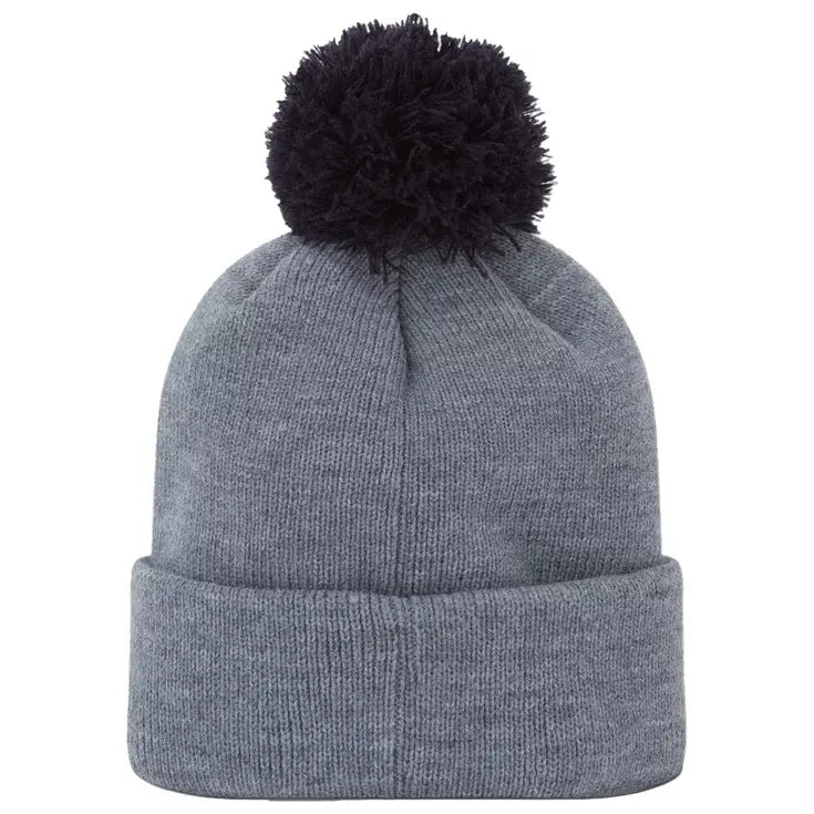 FOOTJOY - Bonnet en tricot torsadé à pompom Heather Grey