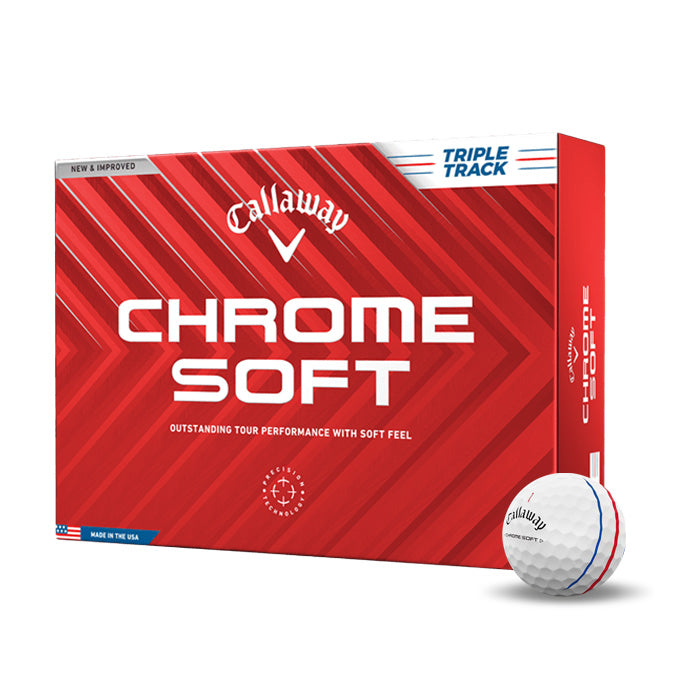 12 Balles de golf Chrome Soft Triple Track White