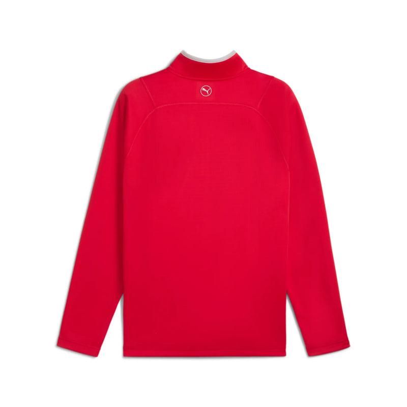 Pull 1/4 Zip Waffle Red Homme