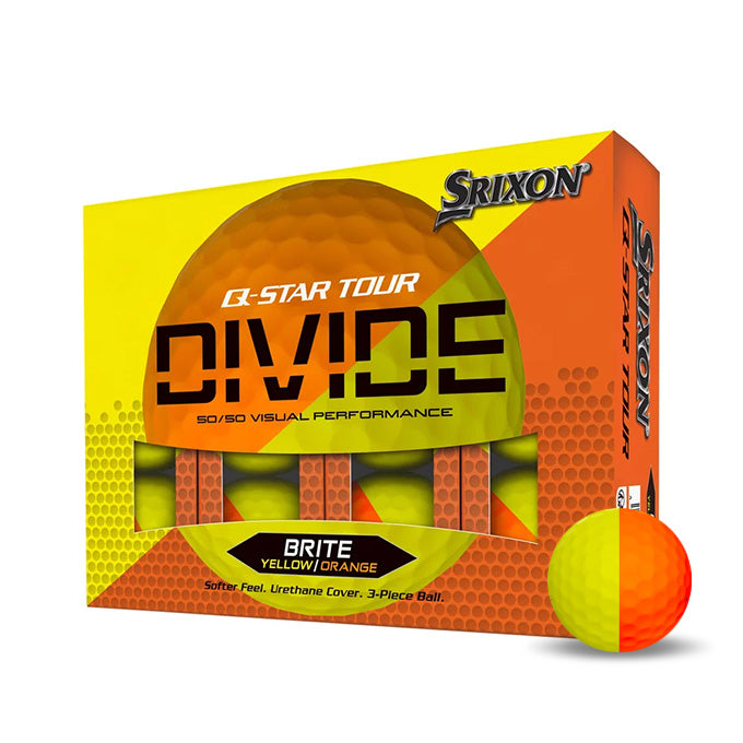 12 Balles de golf Q Star Tour Divide 2 Yellow Orange