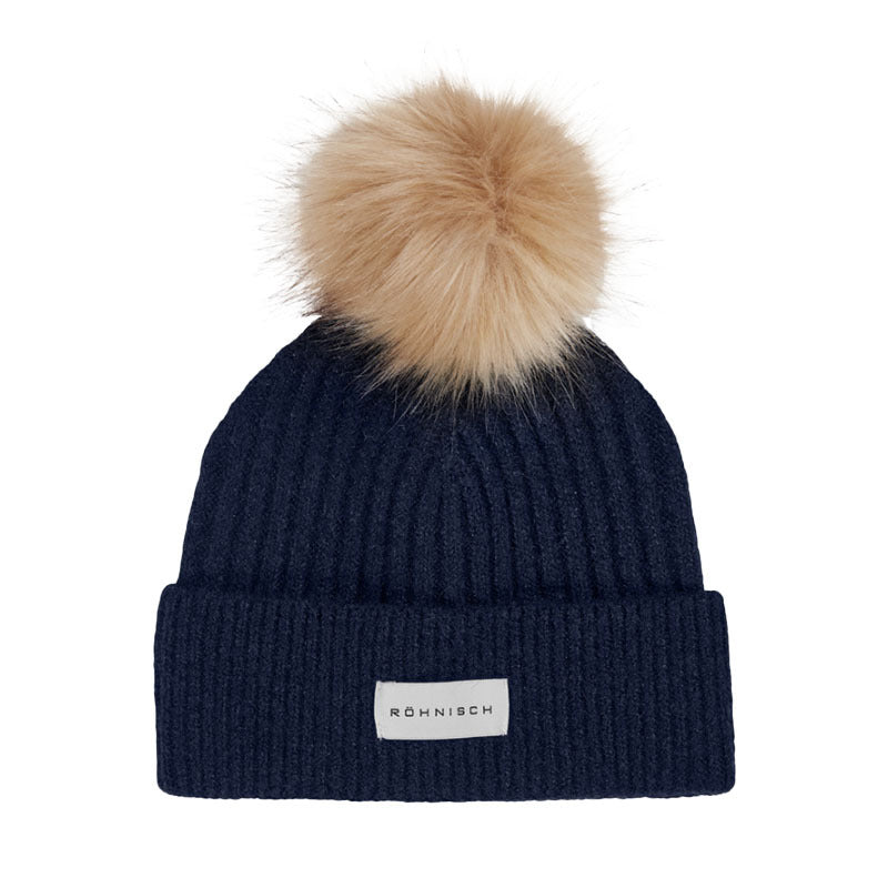 Bonnet Pom Navy Femme