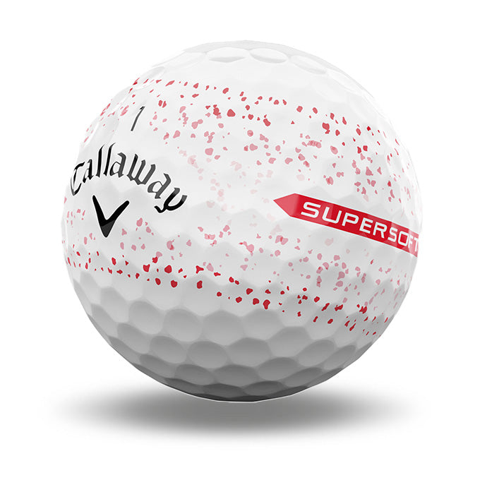 12 Balles de golf Supersoft Splatter Rouge