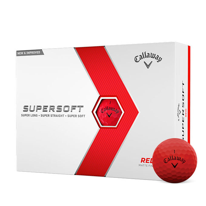 12 Balles de golf Supersoft Rouge Mat