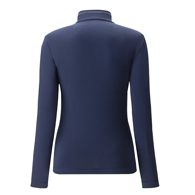 Polo manche longue Tecla Navy Femme