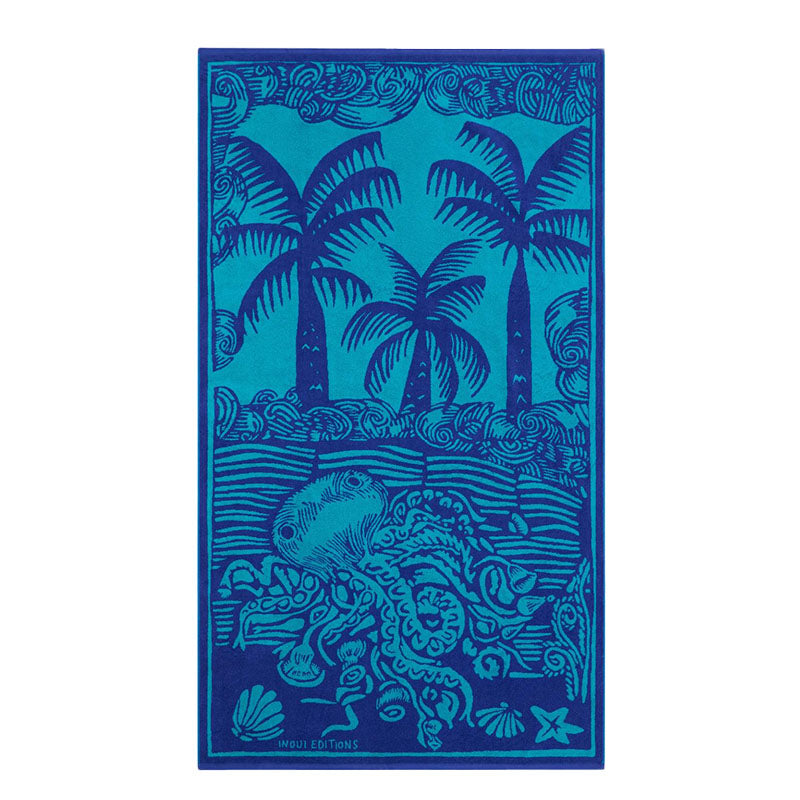 Serviette de plage Poulpe Bleu