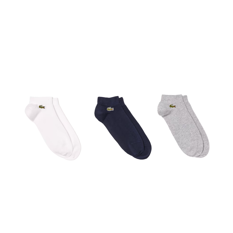 Lacoste Chausette basses X3 White, Grey, Blue Mixte