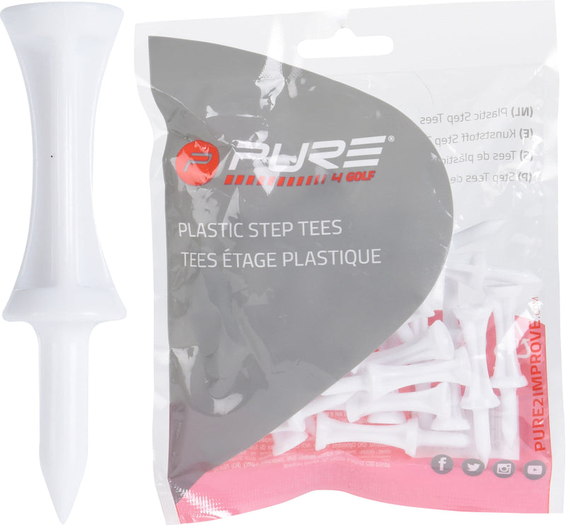 25 Tees étage Plastique Blanc 51mm