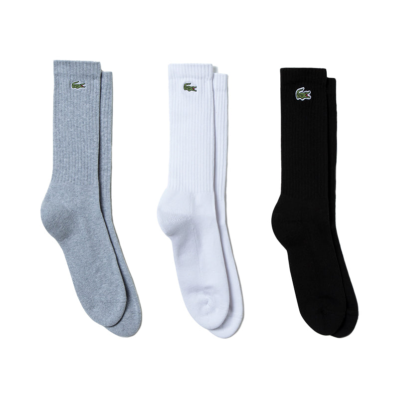 3 Paires de Chaussettes Montantes  Gris Blanc Noir Homme