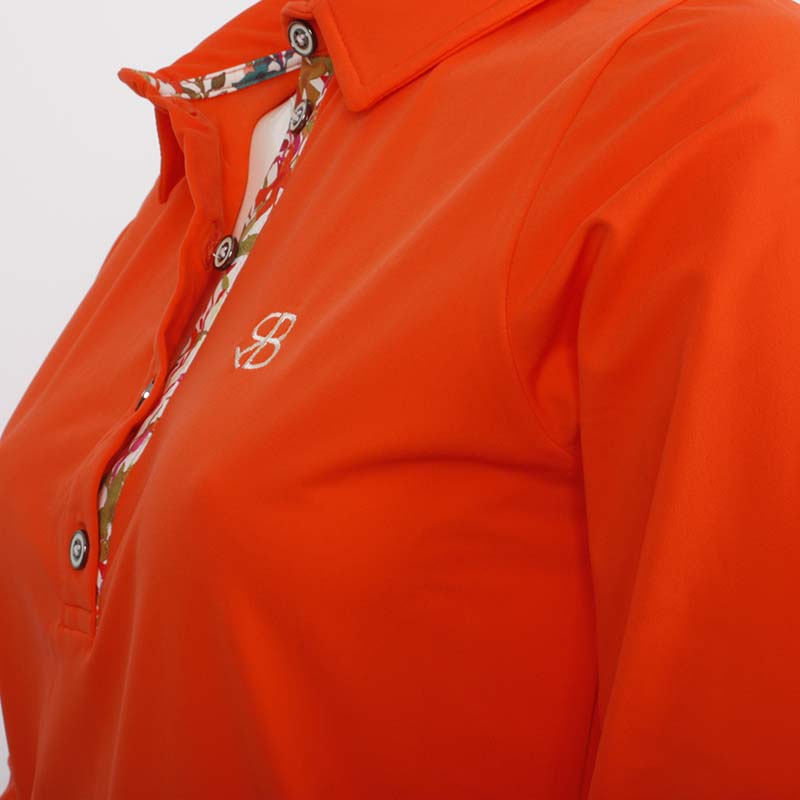 Polo manches longues Cyclamen H3 Orange/50 Femme