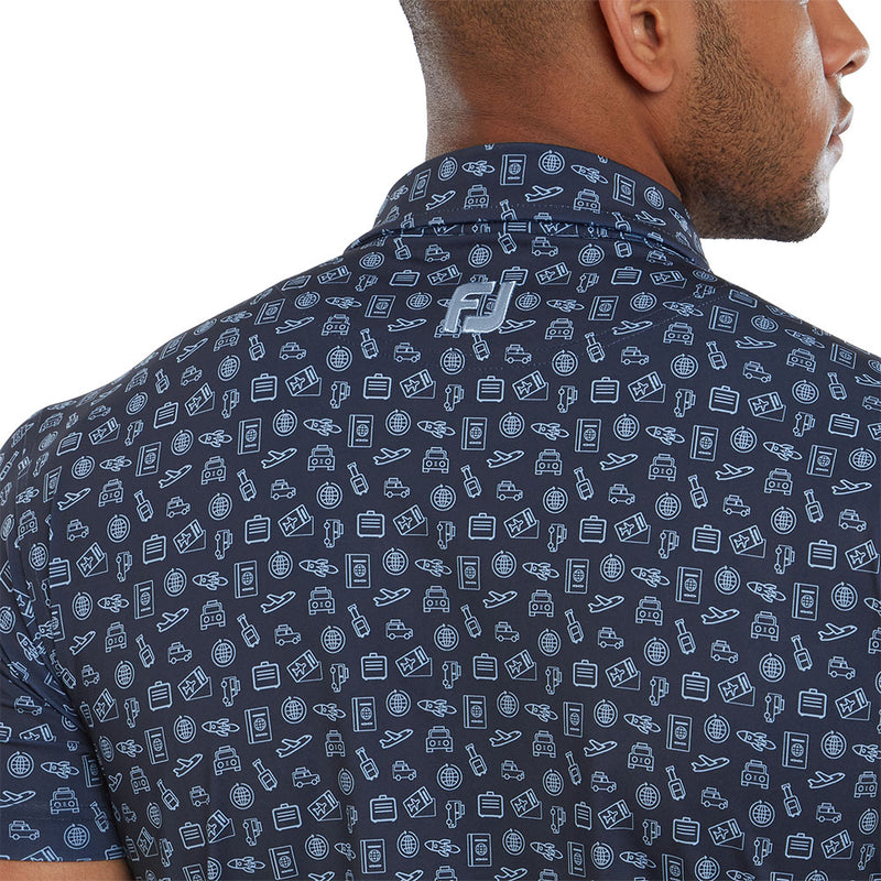 Polo Travel Print Marine Homme