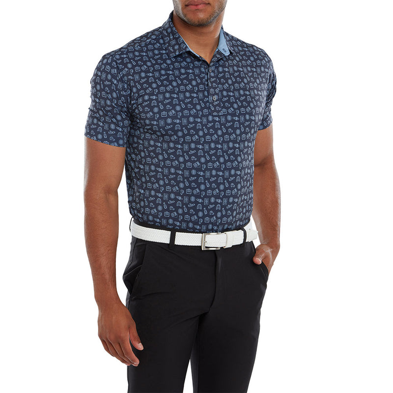 Polo Travel Print Marine Homme