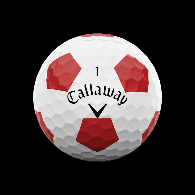 12 Balles de golf Chrome Soft Truvis Rouge/Blanc