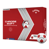 12 Balles de golf Chrome Soft Truvis Rouge/Blanc 2023