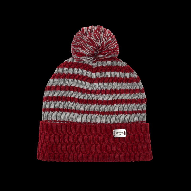 Bonnet Beanie Pompom Rayé Cardinal Mixte