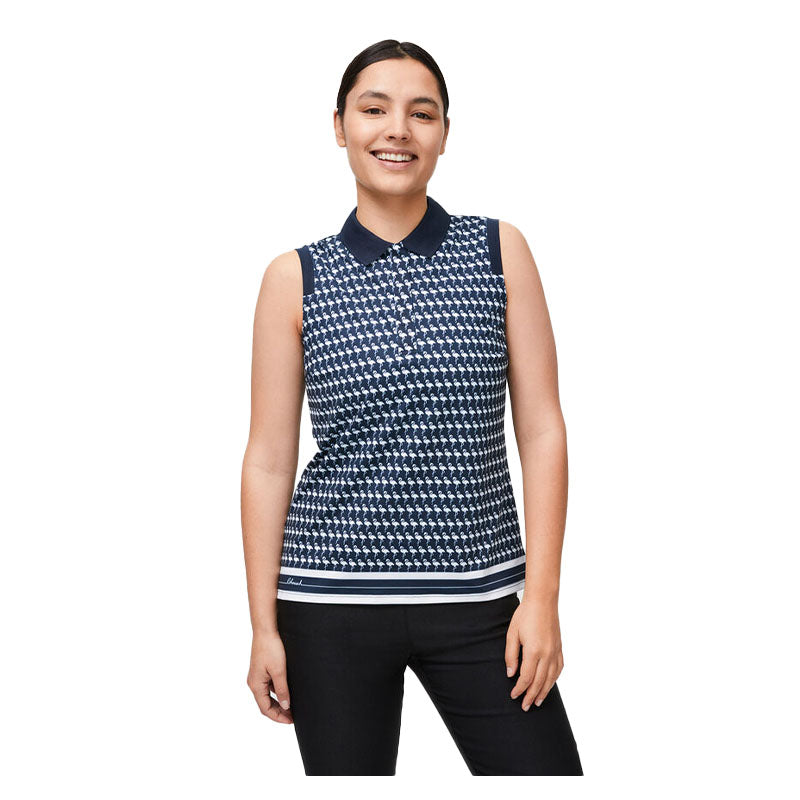 Polo sans manches Deni  Flamingo Navy Femme