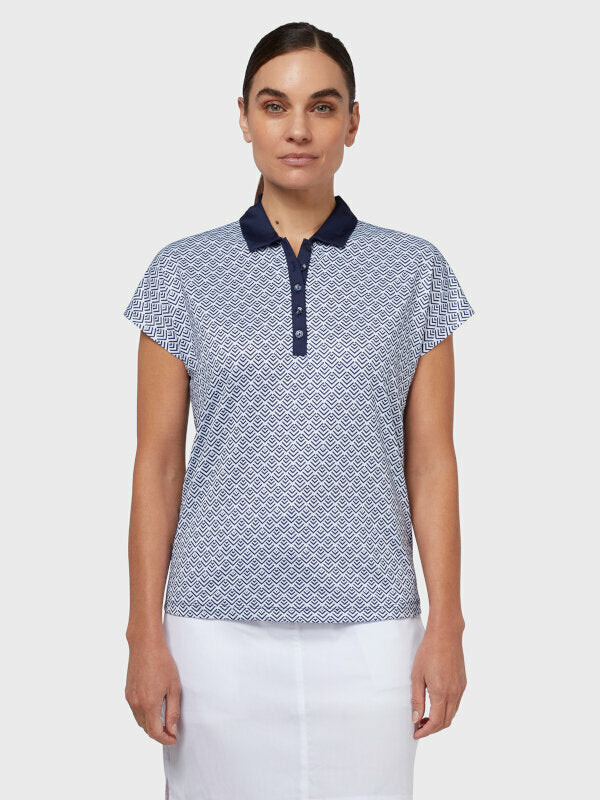 Polo Chev Geo White Femme