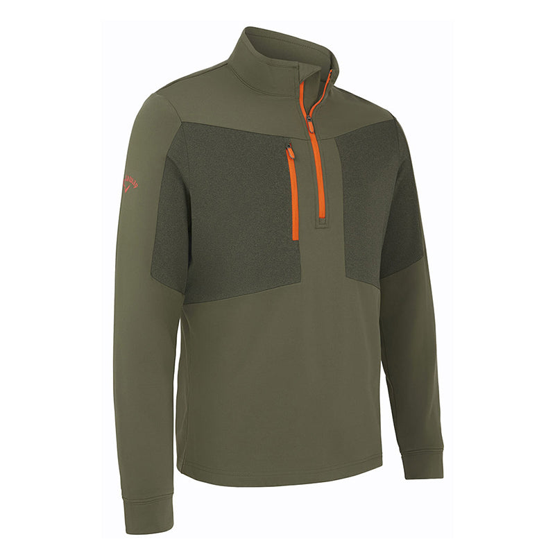 Pull Aquapel Mixed Media 1/4 Zip Black Lichen Homme