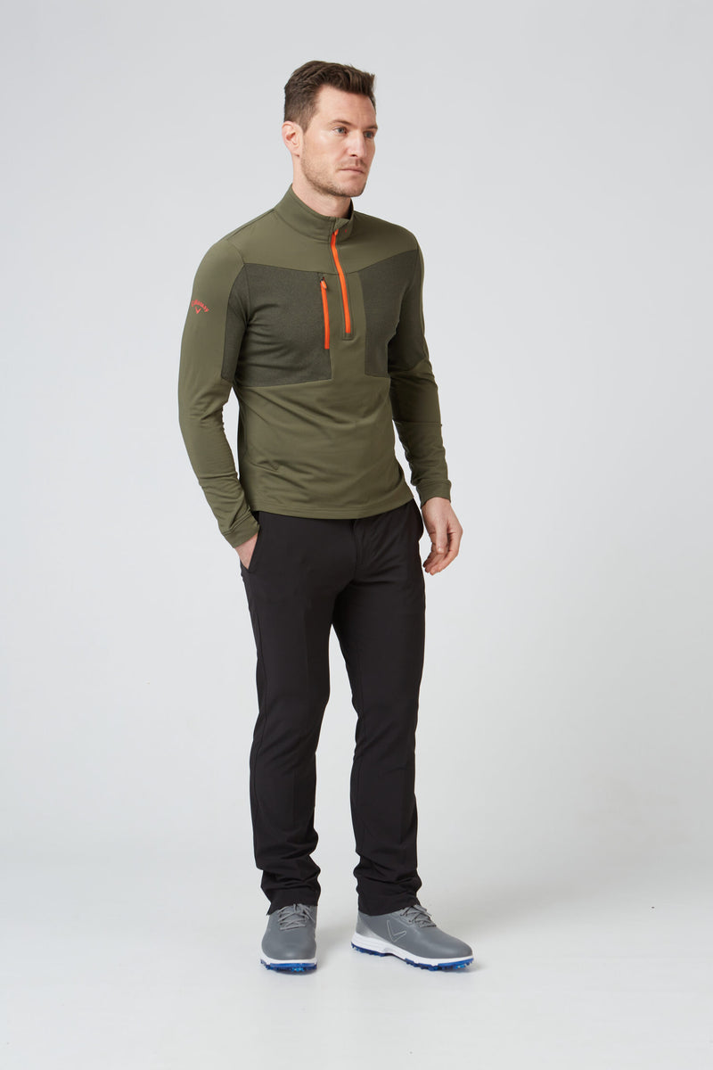 Pull Aquapel Mixed Media 1/4 Zip Black Lichen Homme