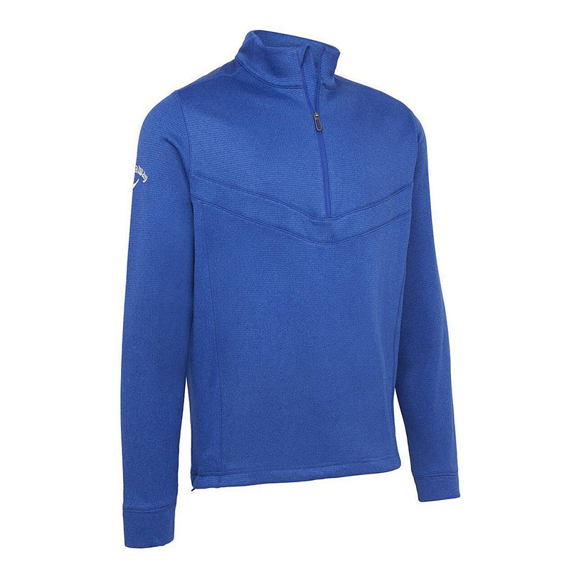 Pull Waffle 1/4 Zip Mazarine Blue Homme