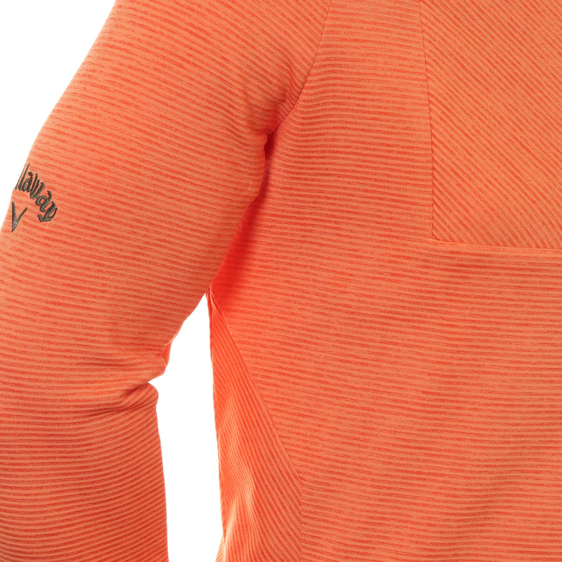 Pull Heather Stripe Fleece 1/4 Zip Tigerlily Heather Homme