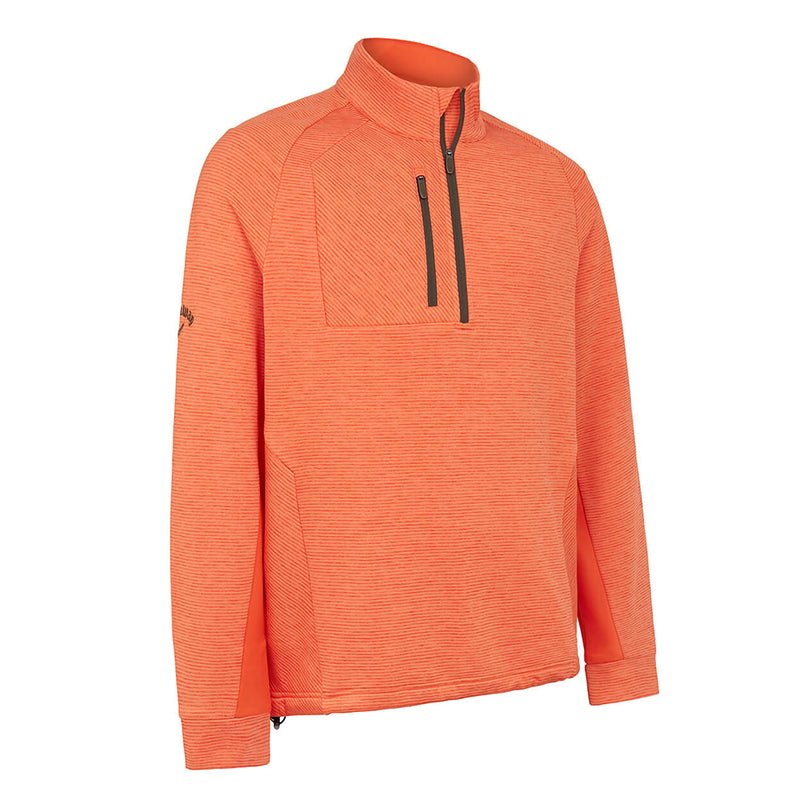 Pull Heather Stripe Fleece 1/4 Zip Tigerlily Heather Homme