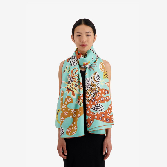 Foulard Jardin de Sirene Turquoise