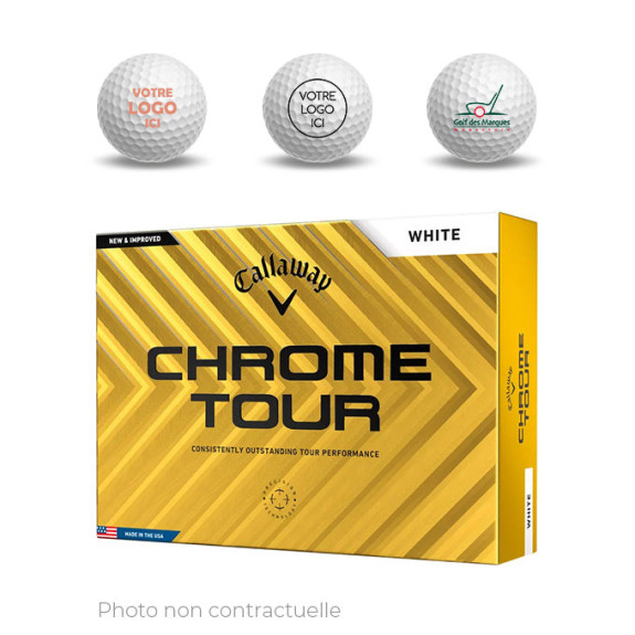 12 x 12 Balles Chrome Tour logotées