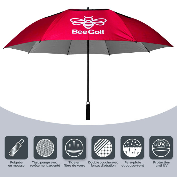 Parapluie BeeGolf Anti-UV Red
